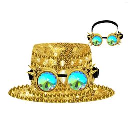 Berets Shiny Sequin Party Hat Fantasy Studded Fedora Costume Accessory For Men Women