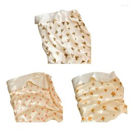 Blankets F62D Infant Swaddling Blanket Born Shower Cotton Quilt Double-Side Crepe Baby Wrap Outdoor Stroller Towel