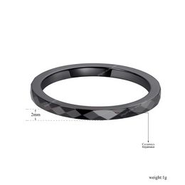 Trendy 2mm Black White Cutting Ceramics Rings Jewellery Wedding Engagement Rings For Women Anneaux Anillos JR19051 Fashion JewelryRings ceramic ring women 2mm