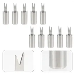 Dinnerware Sets 10 Pcs Kitchen Utensil Holder Stainless Steel Corn Needle Forks Gadgets Toothpick Home Tableware Delicate Simple