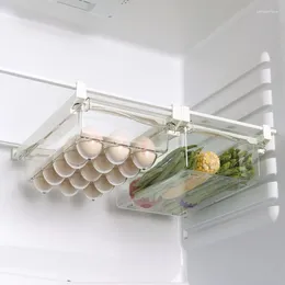 Kitchen Storage Fruit Food Box Clipping Hanging Refrigerator Drawer Clear Fridge Organiser Under Shelf Egg Rack Holder