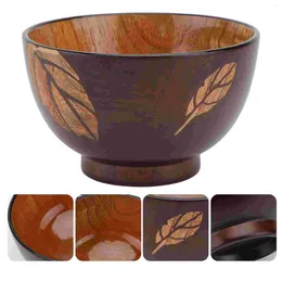 Bowls Leaves Wooden Bowl Creative Rice Household Dishware Kitchen Storage Jujube Solid