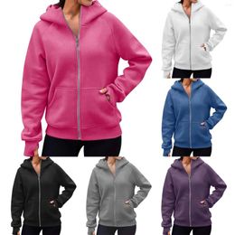 Gym Clothing Women's Fashion Hooded Zippered H Sports Sweater Front Pocket Female Sweatshirts Women L