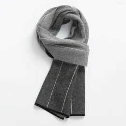 Scarves Autumn And Winter Men's Knitted Imitation Hair Striped Warm Thickened For Men