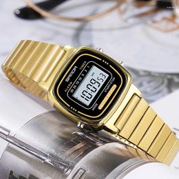 Wristwatches SANDA Top Luxury Woman Digital Watch Sport Clock Gold Stopwatch 30M Waterproof Ladies Relogio Masculino
