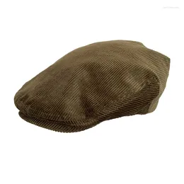 Berets Spring Autumn Mens Flat Cap Brown Corduroy Sboy Caps Outdoor Gorro Hombre Boina Retro For Women 25