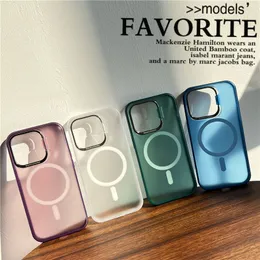 Magnetic Matte Clear Phone Case for iPhone 15 Plus 14 13 12 Pro Max Sturdy Slim Full Protective Frosted Transparent Kickstand Back Cover Supporting Wireless Charging
