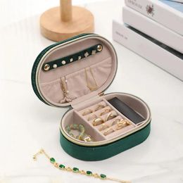 Jewelry Pouches Organizer Fashionable Velvet Travel Box With Multiple Compartments For Necklace Earring Bracelet Ring