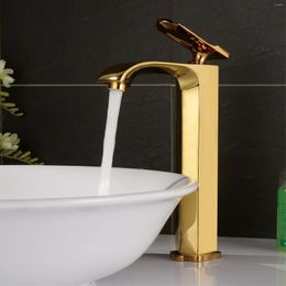 Bathroom Sink Faucets High Quality Brass Faucet Tall Style Single Hole Handle Cold Water Basin Mixer Luxury Bath Tap