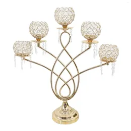 Candle Holders 5 Arms Candelabras Crystal For Wedding Centerpieces Fireplace Home Table Decorative Candlestick