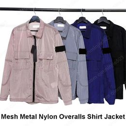 Designer Jackets Badges Zipper Stone Outerwear Mesh Metal Nylon Overalls Shirt Jacket Oxford Breathable Portable High Street Cloth185V