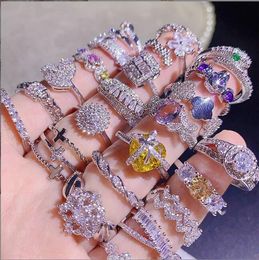 Advanced Light Luxury Inlaid Gemstone Ring Fashion Irregular Zircon Opening Closed Wedding Ring