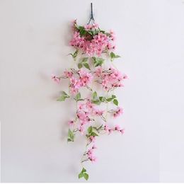 Artificial Flowers hanging garland Spring Blossom flower vine Jasiminum nudiflorum for Wedding Decorations silk Cherry