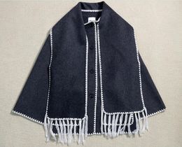 23-New totem-e Single-breasted Tassel Scarf Wool Coat Color Beige