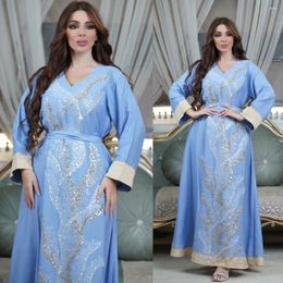 Ethnic Clothing Middle East Arab Dubai Robe Muslim Maxi Dresses For Women Kraftan Elegant Luxury Diamond Party Gowns Abaya