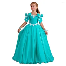 Girl Dresses Flower Gilr Bows Lace Vintage Little Wedding Beautiful Child Pageant Gowns