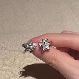 Dangle Earrings S925 Silver Needle Zircon Star Stud For Women Girls Fashion Delicate Shining Metal Geometric Gifts