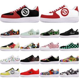 DIY shoes winter clean autumn mens Leisure shoes one for men women platform casual sneakers Classic White Black cartoon graffiti trainers outdoor sports 11769