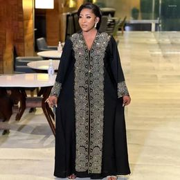 Ethnic Clothing Eid Muslim Abaya Women African Kaftan Loose Maxi Dress Long Sleeve Diamond Dresses Robes Ramadan Gown Abayas Islamic