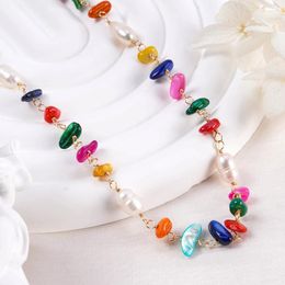 Chains Makersland Natural Stone Necklace For Women Boho Jewelry Accessories Wholesale Fashion Colorful Bead Ladies Jewellery