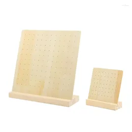 Jewelry Pouches 56/132 Holes Wooden Earrings Holder Display Stand Ear Show Bracket Earring Durable