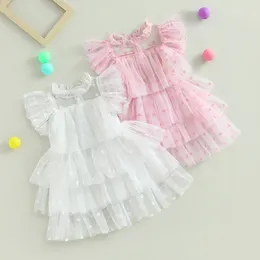 Girl Dresses Baby Princess Dress Lovely Summer Children Clothes Sleeveless Layered Tulle Toddler Kid Clothing