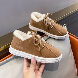 Boots Shoes For Women Winter Platform High Heeled Snow Lace Cotton 2023 Non Slip Outdoor Ladies Shoe