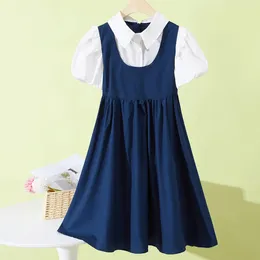 Girl Dresses Summer School Uniform Kids For Girls Clothes Baby Princess Outfits Teenagers Short Sleeve Children Costumes 4-8-12 Years