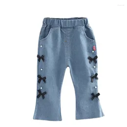 Trousers Spring Girls Flare Jeans Stylish Girl Casual Pure Color Summer Children Cotton Clothes 1-5Y Toddler Pants