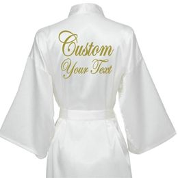 Women's Sleepwear Personalised Robe Silk Bathrobe Women Short Satin Peignoir Womens Robes Dressing Gown330i