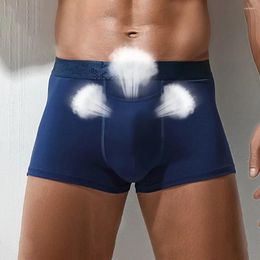 Underpants Men's Boxers Shorts Underwear Breathable Scrotum Support Bag Function Cellulose Fiber U Convex Separated Panties