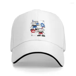 Berets Custom Game Cartoon Cuphead Mugman Baseball Cap Men Women Breathable Dad Hat Outdoor