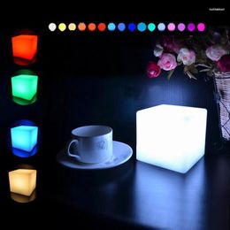 Night Lights 10CM/15CM/20CM RGB LED Light Cube Seat Chair Waterproof IP68 Rechargeable Lighting Remote Control For Bar Home Decoration