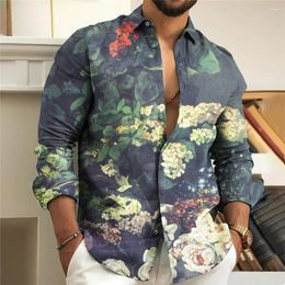 Men's Dress Shirts Comfy Fashion Men T-shirt Blouse Party Plus Size Retro Autumn Spring Breathable Vintage Winter Button Down