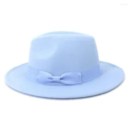 Berets Arrivel Cotton Polyester Black Pink Wedding Hats For Women Elegant Party Travel Wide Brim Fedora Hat L XL