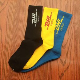 Men's Socks Trend Skateboard Socks DHL Letter Printing Long Tube Casual Fashion Cotton Socks One Size273N