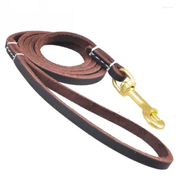 Dog Collars Large Leather Leash For Leashes Of Genuine Material Shepherd Long Chain Training Pet Labrador