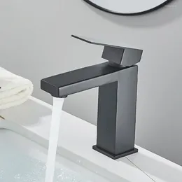 Bathroom Sink Faucets Vidric Black Tall Short Style Stainless Steel Deck Mounted Cold Water Mixer Taps