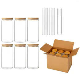 Wine Glasses Glass Cups With Lids And Straws Beer Coffee Bamboo Glassware For & Cold Drinks