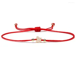 Charm Bracelets White Cubic Zirconia Enchanting Super Cute Mini Butterfly Bracelet For Women Insect Adjustable Red String Jewellery Present