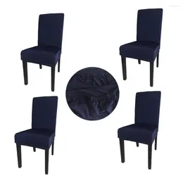 Chair Covers Wholesales 4 Pieces Navy Spandex Fabric Stretch Removable Washable Dining Room Cover Protector Seat Slipcovers SCS-4NV