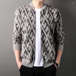 Men's Sweaters Men Korean Design Casual Knitted Cardigans Sweatercoats Male Winter Fleece Outwear Slim Clothing