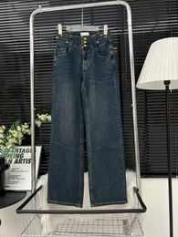 Женские джинсы Женщины летняя дыра разорванные отбеленные брюки с прямой формой высокая талия вымыта изношенные