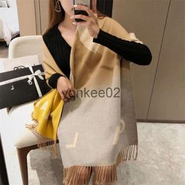 Designer Cashmere Scarf For Woman Mens Winter Casual Fashion Thick Shawl To Keep Warm Classic Yellow Long Luxurious Wool Scarf