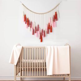 Woven Wood Bead Fringe Large Pendant Tapestry Home Decoration Wall Hanging Wall Decoration 1224692