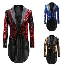 Men's Suits Sequin Tailcoat Flip Tail Tuxedo Sparkly Formal Dress Suit For Men Man Wedding Set Slim Fit