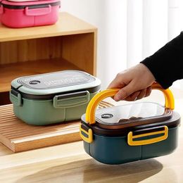 Dinnerware Lunch Box Portable Compartment Fruit Bento Lunchbox With Fork And Spoon Picnic Fresh Container