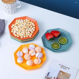 Plates Plate Household Dining Table Plastic Polygonal Kitchen Accessories Dish Base