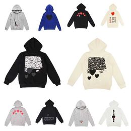 Men's Hoodies Sweatshirts 22s Designer Play Commes Jumpers Des Garcons Letter Embroidery Long Sleeve Pullover Women Red Heart Loose Sweater Clothing yh