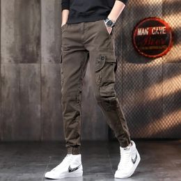 Men's Pants Multi-Pocket Cotton Casual Pants Men Hip Hop Coffee Cargo Pants Male Outdoor Hiking Tactical Slim Fit Trousers 231027